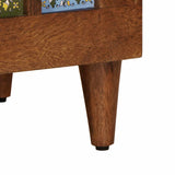 TV Cabinet with Drawer Walnut 100 x 33 x 46 cm Solid Mango Wood 4018242