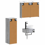Bathroom Cabinet Set 4 pcs Grey Sonoma Engineered Wood 3407372