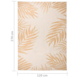 Outdoor Flatweave Rug 120x170 cm Leaf Pattern 340858