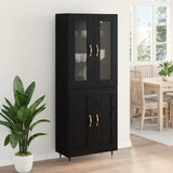 Highboard 2 pcs Black Oak Engineered Wood 3416169