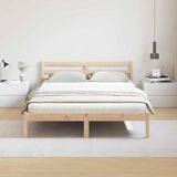 Bed Frame Brown 225.5 x 165.5 x 69.5 cm Solid Pine Wood 869782