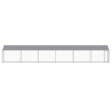Dog Cage with Roof and Door Grey 12x2x2 m Galvanised Steel 3209572