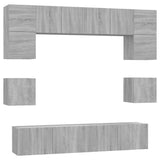 8 Piece TV Cabinet Set Grey Sonoma Engineered Wood 3114412
