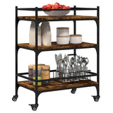 Kitchen Trolley Smoked Oak 65x40x86.5 cm Engineered Wood 842398
