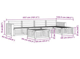 Outdoor Sofa Set 6 pcs White 59 x 59 x 37 cm Solid Acacia Wood 3391719
