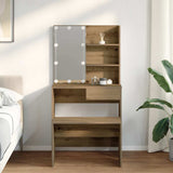 Dressing Table Set with LED Artisan Oak Engineered Wood 3329184