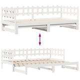 Daybed with Trundle and Drawers without Mattress White 80x200 cm 3302250