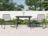 3 Piece Garden Dining Set Black PVC Rattan 3060267