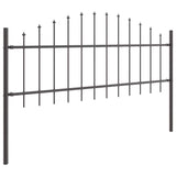 Garden Fence Grey 510 x 75 cm Powder-Coated Steel 3360100
