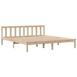 ZNTS Bookcase Bed without Mattress 200x200 cm Solid Wood Pine 3321751