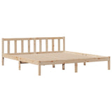 ZNTS Bookcase Bed without Mattress 200x200 cm Solid Wood Pine 3321751
