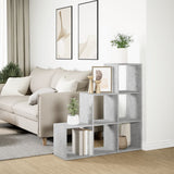 Room Divider Bookcase 3-Tier Concrete Grey 99x29x99 cm Engineered Wood 857961