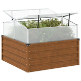 ZNTS Garden Planter with Green House Weathering Steel 4008962