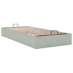 Ottoman Bed Frame No Mattress Light Grey Single Velvet 3310997