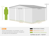 9 x 6ft Metal Garden Shed, Outdoor Storage Tool House with Ventilation Slots, Foundation Kit and T3398P325277