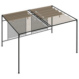 Gazebo with Retractable Roof 3x4x2.3 m Taupe 180 g/m 313624
