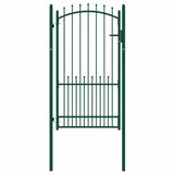 Fence Gate with Lock Green 100 x 175 cm Powder-coated steel 146396