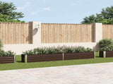 Garden Raised Bed Galvanised Steel 320x40x45 cm Brown 47054