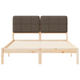Bed Frame with Upholstered Headboard Taupe 135 x 190 cm 877992