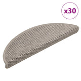Stair Mats Self-adhesive Sisal-Look 30 pcs 56x17x3 cm Silver 3365859