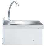 Hand Wash Sink with Faucet and Soap Dispenser Stainless Steel 51113