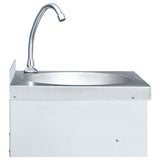 Hand Wash Sink with Faucet and Soap Dispenser Stainless Steel 51113