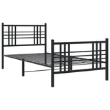 Metal Bed Frame without Mattress with Footboard Black 90x200cm 376335
