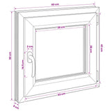 Basement Window RISOR 60 x 50 cm PVC and Glass 42047814
