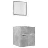 2 Piece Bathroom Furniture Set Concrete Grey Engineered Wood 856368