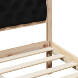Bed Frame with Headboard Black 100 x 200 cm Solid Pine Wood 878421