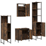 4 Piece Bathroom Furniture Set Smoked Oak Engineered Wood 3214832