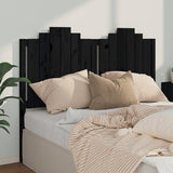 Bed Headboard Black 146x4x110 cm Solid Wood Pine 818474