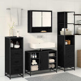 Bathroom Furniture Set 4 pcs Black Oak Engineered Wood 3402338