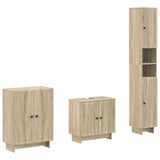 3 Piece Bathroom Cabinet Set EDE Sonoma Oak Engineered Wood 3417416