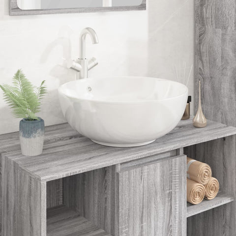 Wash Basin White 44x17 cm Ceramic Round 153342