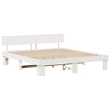 Bed Frame with Headboard White 180 x 200 cm Solid Pine Wood 872558
