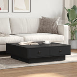 ZNTS Coffee Table Black 90x90x28 cm Engineered Wood 848088