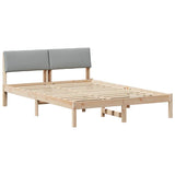 Bed frame Brown and light grey 160 x 200 cm Solid pine wood 878524