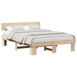 Bed Frame with Headboard Natural 160 x 200 cm Solid Pine Wood 872560