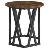Side Table 2 pcs Smoked Oak Engineered Wood and Steel 868245