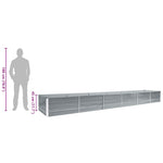 Garden Raised Bed Galvanised Steel 480x80x45 cm Grey 47064