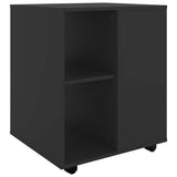 Rolling Cabinet Black 60x53x72 cm Engineered Wood 808459