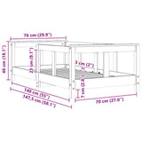 Kids Bed Frame White 70x140 cm Solid Wood Pine 834427