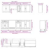 8 Piece Kitchen Cabinet Set Kalmar High Gloss White Engineered Wood 3314843