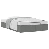 Ottoman Bed Frame without Mattress Dark Grey Double Fabric 3310920