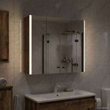 Bathroom Mirror Cabinet Smoked Oak 63.5 x 15.5 x 60.5 cm 889251