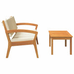 Bistro Set with Cushion 2 pcs Brown Solid Acacia wood 4106468