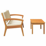 Bistro Set with Cushion 2 pcs Brown Solid Acacia wood 4106468