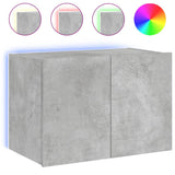TV Wall Cabinet with LED Lights Concrete Grey 60x35x41 cm 837308