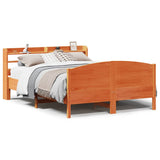 Bed Frame without Mattress Wax Brown 135x190 cm Solid Wood Pine 3306977